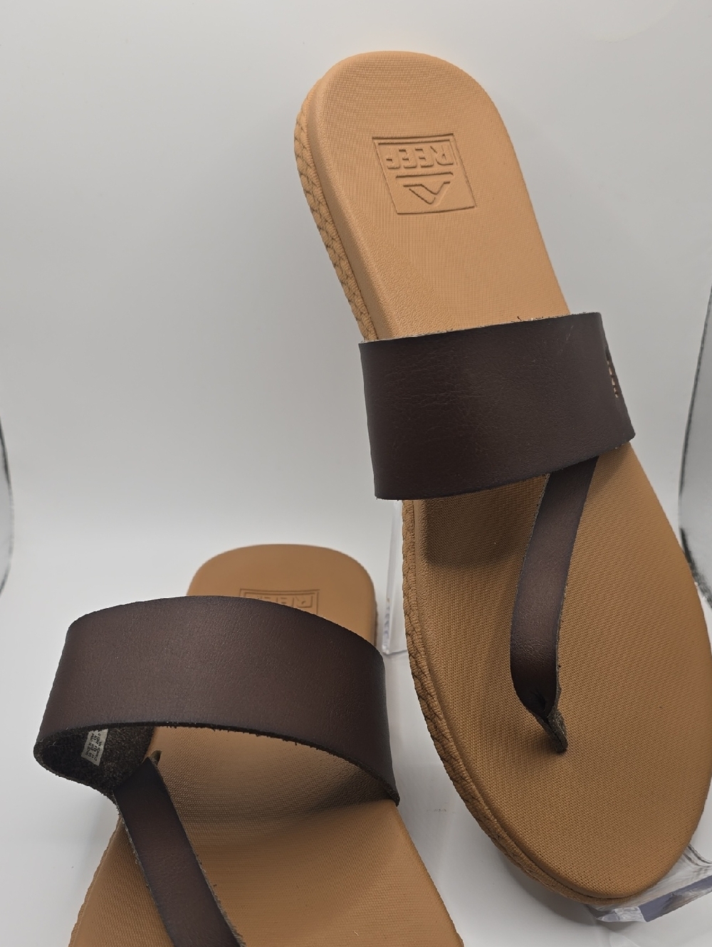 Reef Brown Tan Slide Sandals for Women